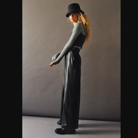 ZARA GRAY STRETCH BUTTONED RIBBED POLO BODYSUIT - Picture 4 of 4